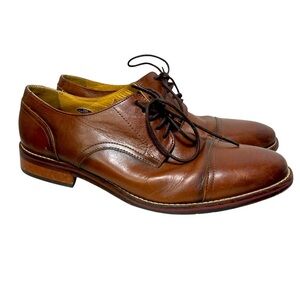 Men's Florsheim Cap Toe Oxford Cognac Brown Ortholite Size 9.5D